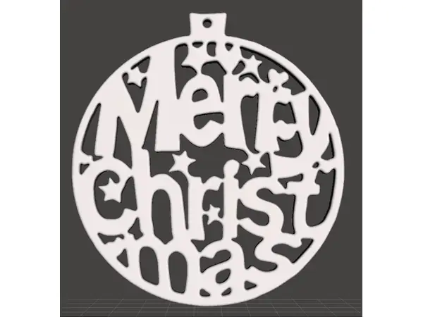 Christmas Tree Ornament - Merry Christmas Flat
