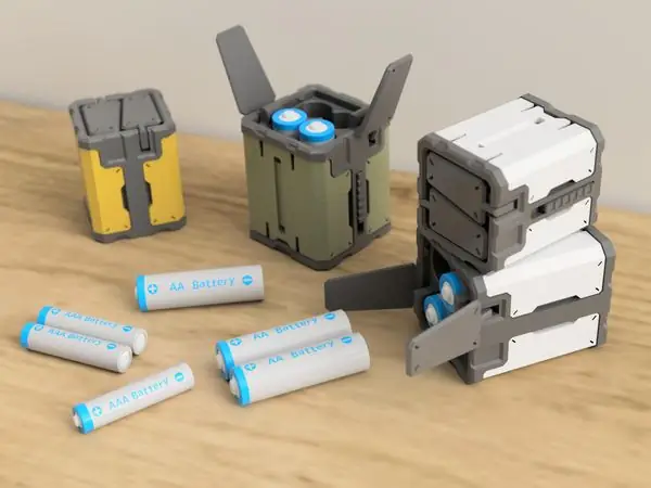 Missile Pod-style Battery Holder AA/AAA /2Hatch Type