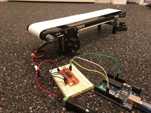 Stepper motor conveyor belt