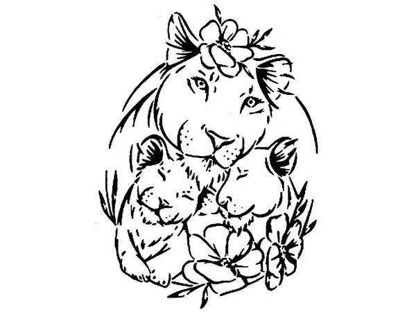 Lioness stencil 2