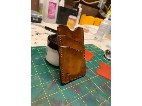 Vertical Leather Wallet Template - with Cyclist Stamp