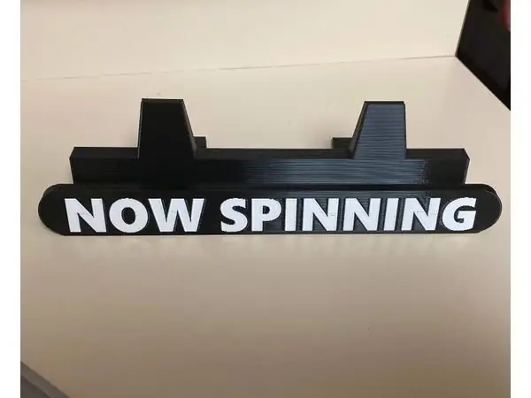 Now Spinning Record Stand w/Lettering Backboard