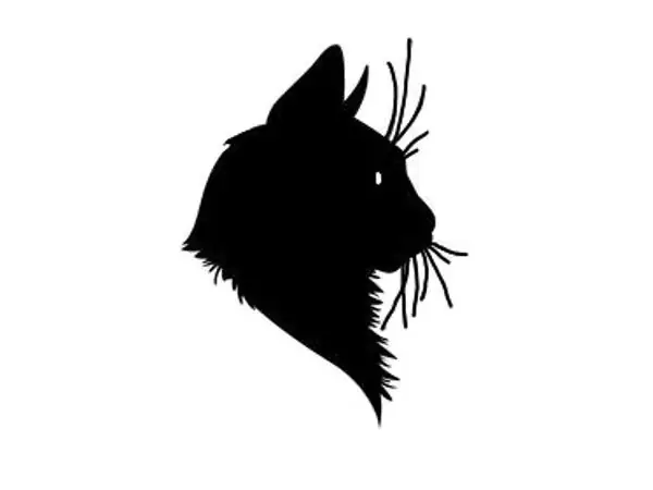 2D Black cat head