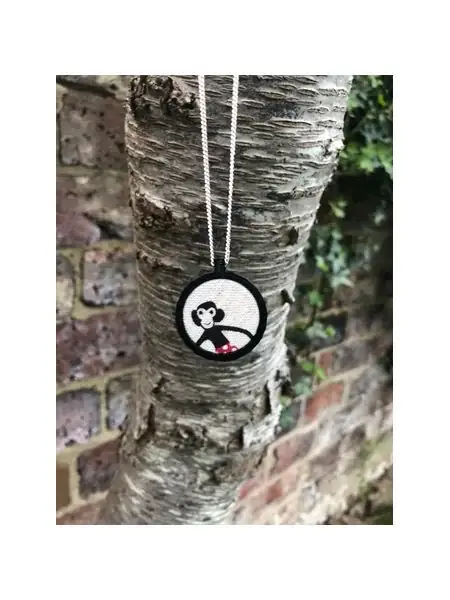 Mini embroidery hoop pendant