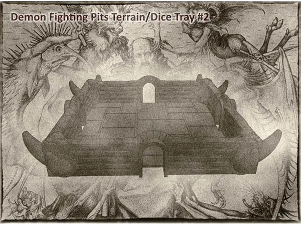 Demon Fighting Pits Terrain or Dice Tray For Dungeons & Dragons, Pathfinder, Warhammer Tabletop Gaming