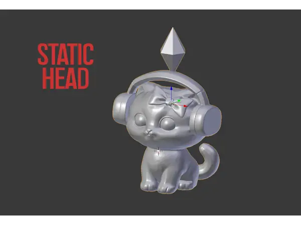 The Sims Meme Cat with Headphones | static head