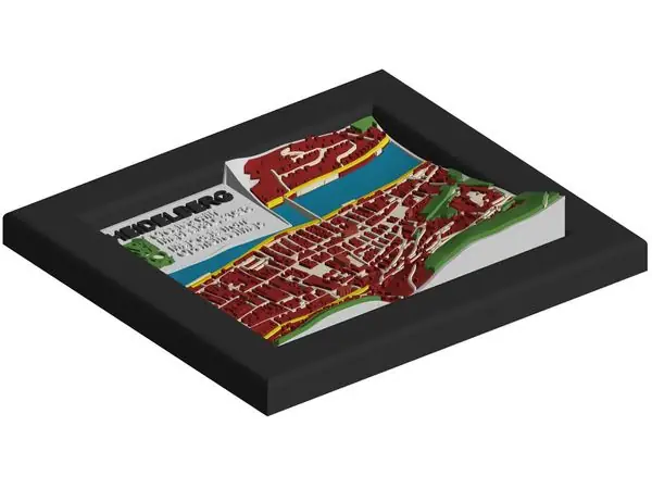 Heidelberg old town topographical map created with MapLab3D
