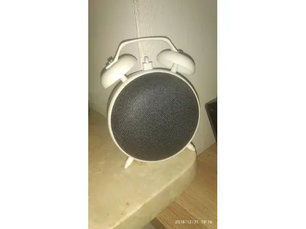 Retro Alarm Clock Stand for the Google Home Mini (No Support Mod)