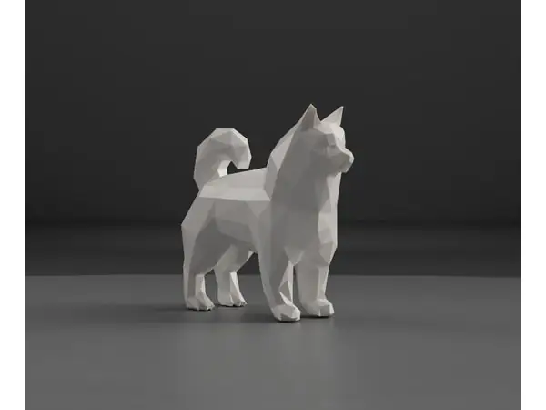 Low Poly Samoyed Dog