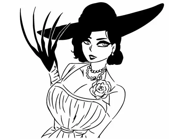 Lady Dimitrescu stencil