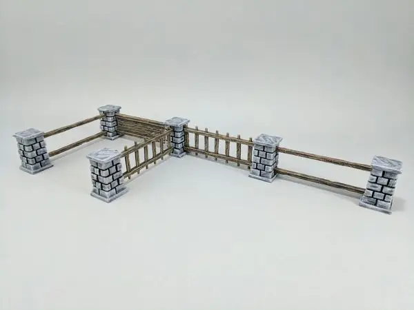 28mm  Stone and Wood Fence
