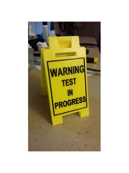 Test In Progress Warning Sign Remix