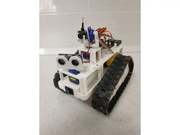 Self-propelled remote-controlled crawler platform with delta caterpillars.