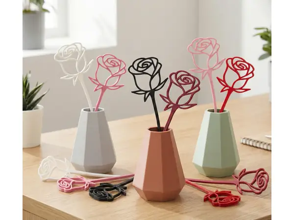Minimalist Roses - Floral Vase Decor