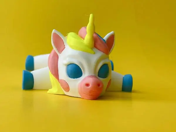 Articulated Unicorn, Cute Flexi Toy Multicolor 3MF, STL