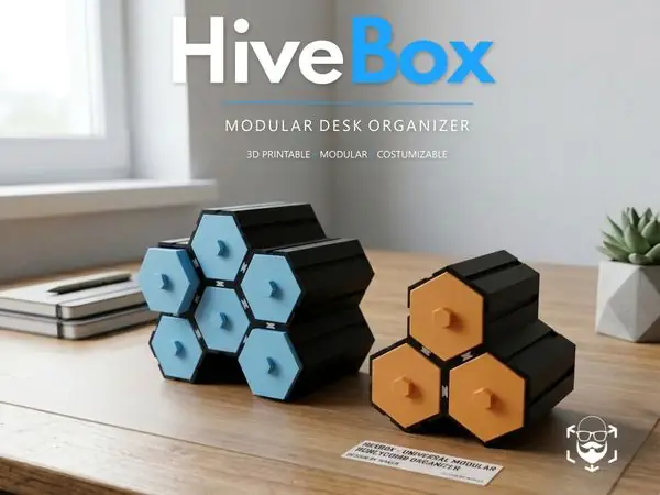 HiveBox - Universal Modular Hexagonal Organizer (Single-Cell Honeycomb System)