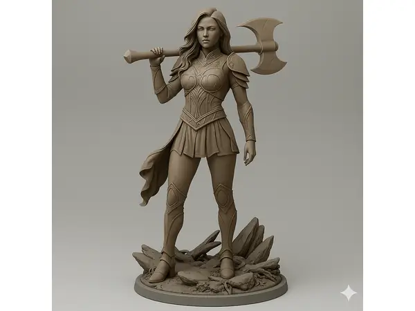 Gothic Female Warrior – 3D Printable Fantasy Figure
