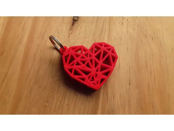 GEOMETRIC HEART KEY RING