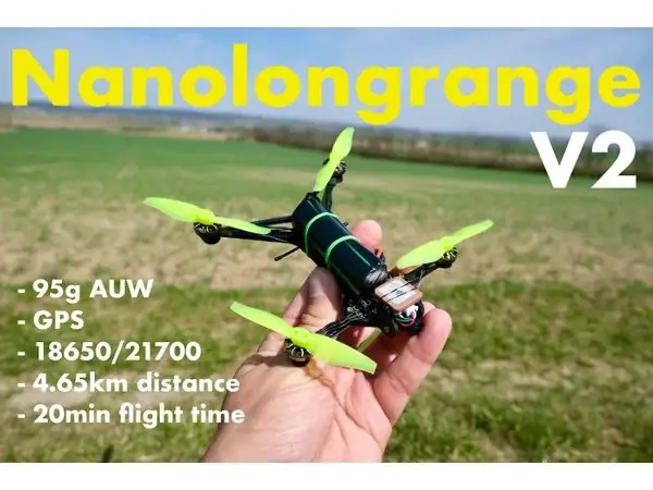 Nanolongrange V2 GPS FPV drone with single 18650