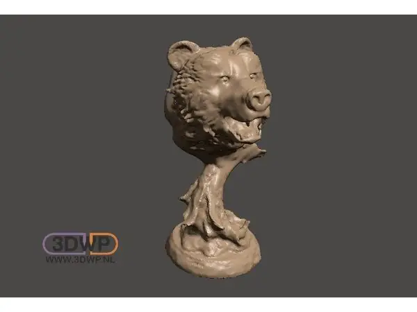 Bear Head On Stand