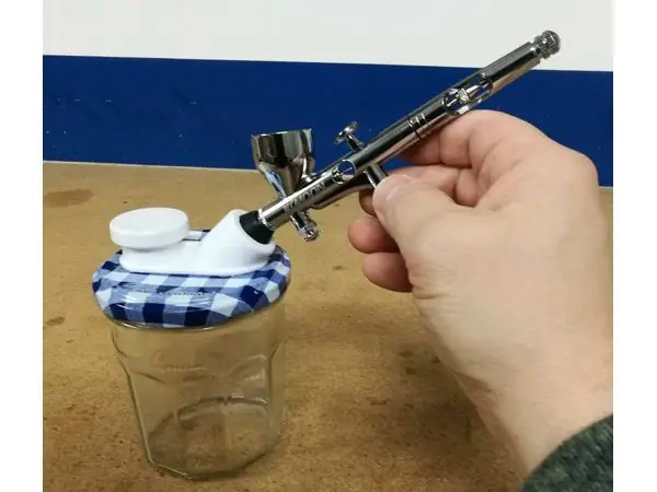 Airbrush Cleaning pot with jam jar