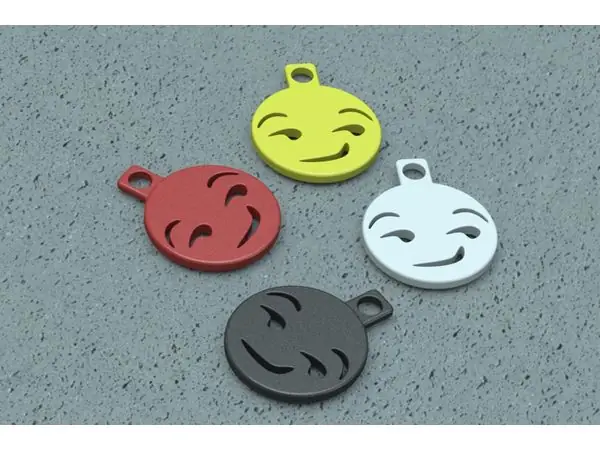 Smirking Emoji Keychain Charm