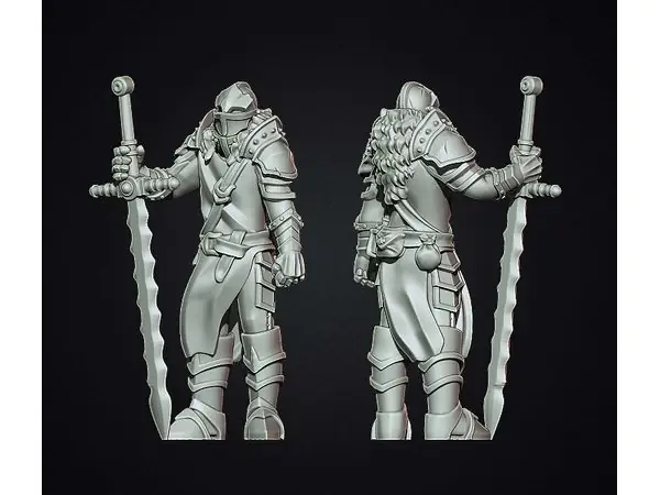 Fantasy medieval knight with great sword