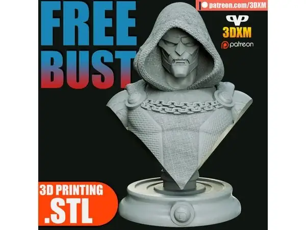 FREE Dr. Doom Bust STL for 3D Printing 3DXM ChibiSTL