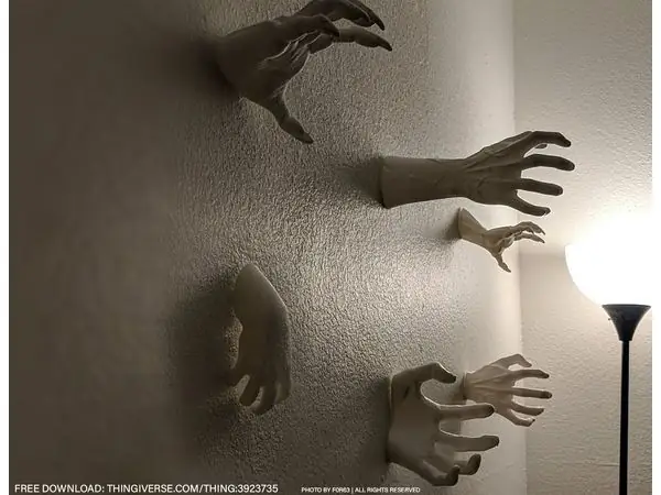Free Download: Reaching Wall Hands - Thumbtack Mountable