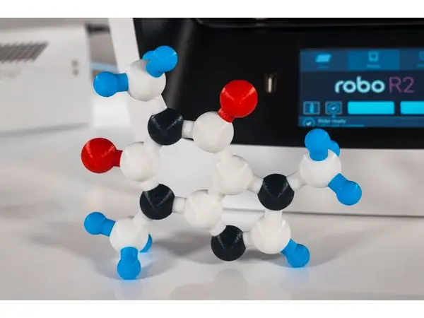 Multi-Color Caffeine Molecule Model