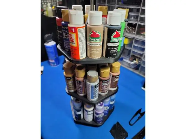 Rotating Acrylic Paint Storage