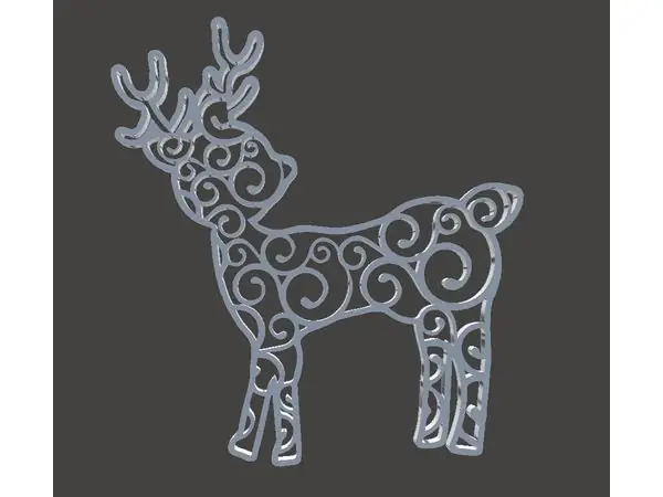 Christmas Tree Ornament - Reindeer Swirl