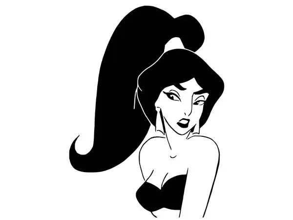 Princess Jasmine stencil 5