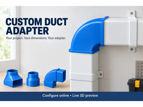 Parametric Duct Adapter Generator – Custom Elbows, Reducers & Transitions