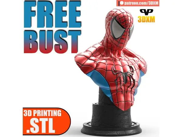 FREE Spider-Man Bust STL for 3D Printing 3DXM ChibiSTL