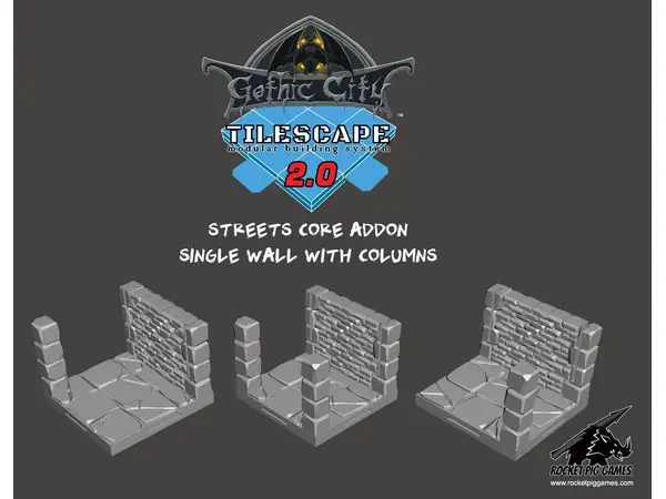 Tilescape™ GOTHIC CITY Addon Street Wall with Columns