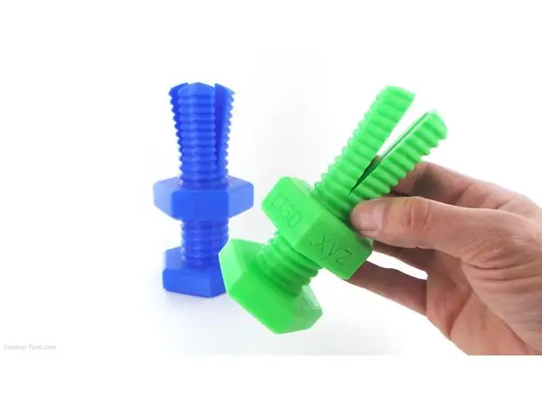 Impossible 3D-printed bolt and nut