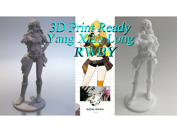 3D PRINT READY!! Yang Xiao Long from RWBY