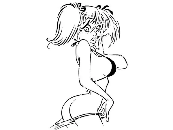 Girl stencil 8