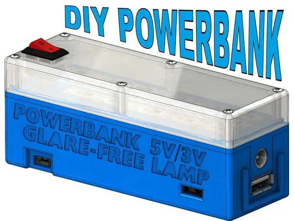 DIY POWERBANK with glarefree lamp