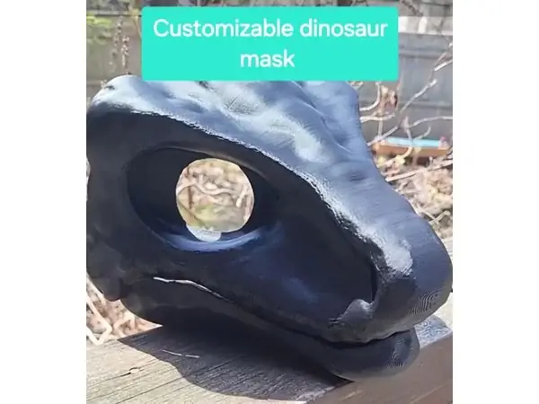 Dino mask stl (split into parts)