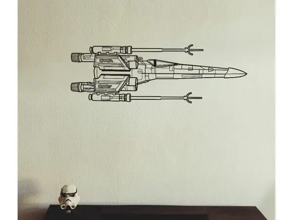 X-wing fighter 2D wall art