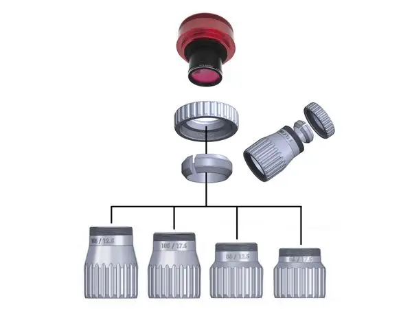 Adaptateur pour cameras ASI sur reducteur f6.3 a serrage annulaire