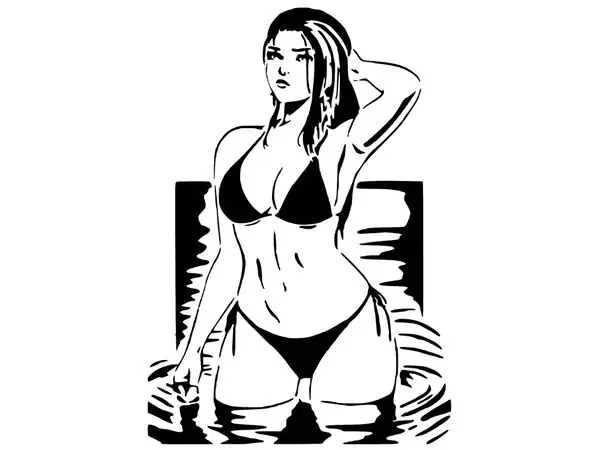 Beach Girl stencil