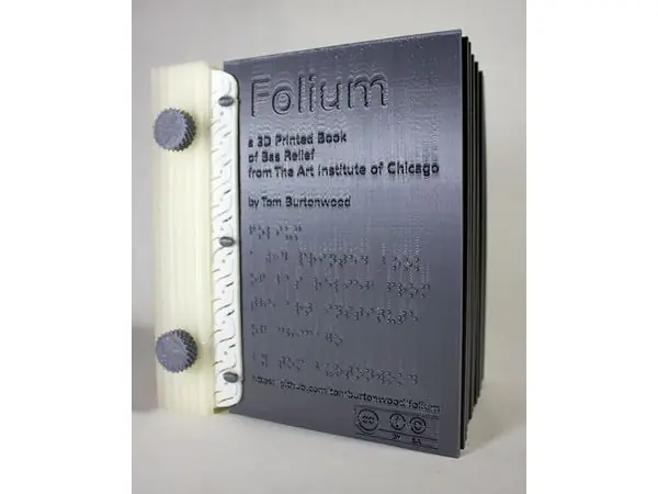Folium a 3D Printed Book of Bas Relief from the Art Institute of Chicago