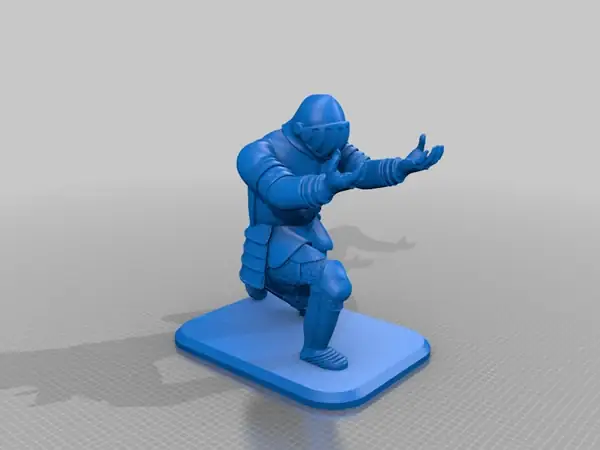 Knight Pen Holder repaired and scaled (new hands!)