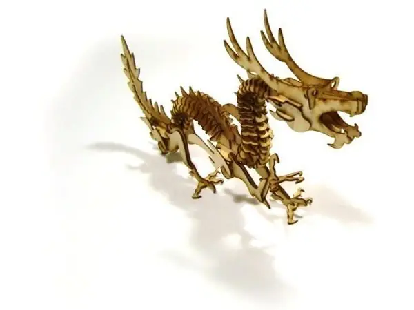 LaserCut - 3D puzzle dragon