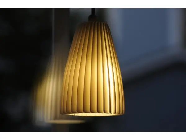 Folded plastic lamp shade