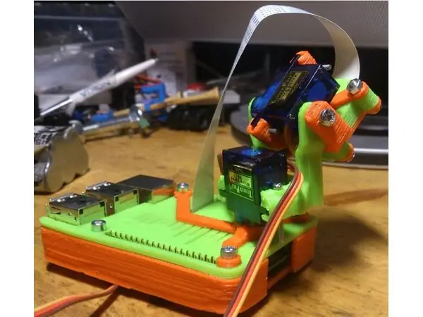 Raspberry B+ housing, camera housing and servo gimbal for camera
