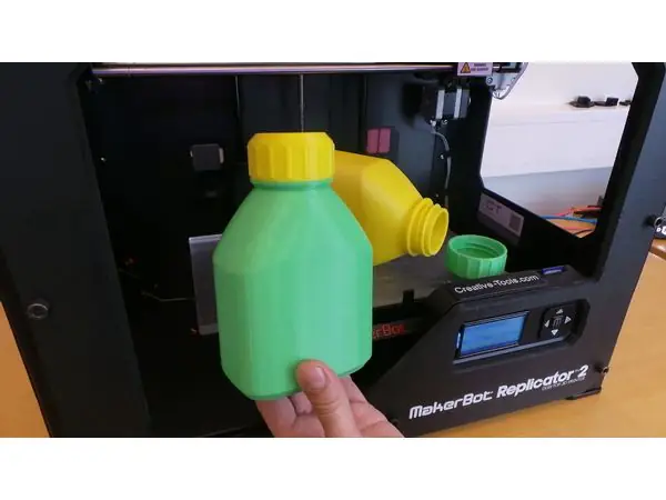3D printable bottle and screw cap